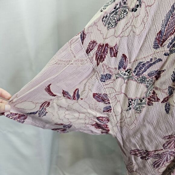 Knox Rose Dusty Pink Floral Open Front Kimono Size Medium - Picture 6 of 10
